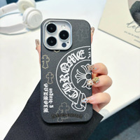 Étui de téléphone portable tendance 2025 en cuir PU à motif croisé pour iPhone 17 Pro Max 16 15 14 13 12 11