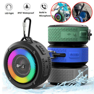 Haut-parleur Bluetooth personnalisé BTS200 avec lumière RVB colorée et crochet pour le cyclisme en plein air, la randonnée en montagne, étanche IPX7, subwoofer sans fil - Product Image 1