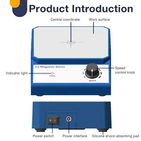 Agitateur magnétique à vitesse réglable, mélangeur électronique de laboratoire, capacité de 2L, AC 100-240V, prise EU US