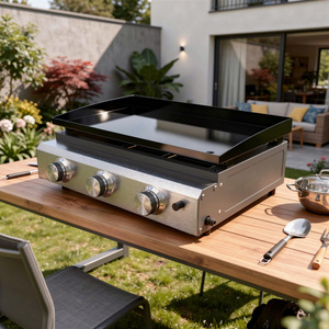 <span class=keywords><strong>Plancha</strong></span> à gaz élégante et portable sans fumée à 3 brûleurs, idéale pour les barbecues et la cuisson en extérieur sur la terrasse. - Product Image 4