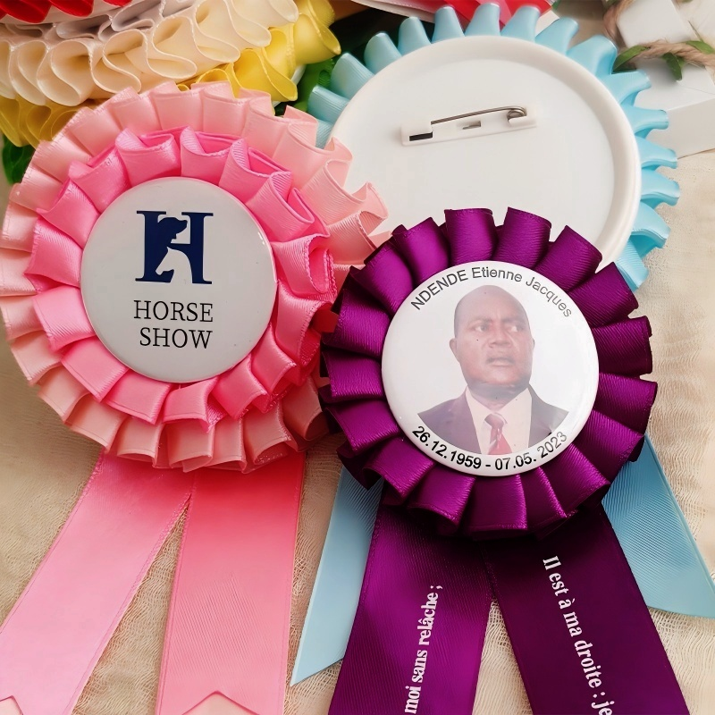 9 Rosettes De Récompense GeeRic – Satin/ABS, épingle, 3 Couleurs – Pour Concours, Sport, Classe, événements