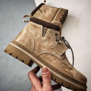 Chaussures robustes unisexes rétro en cuir, style workwear, pour l'hiver, antidérapantes, imperméables, avec sangle tressée, durables et élégantes - Product Image 4