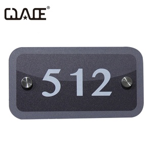 Dropshipping工厂定制标志发光二极管亚克力和金属门标志酒店房间名称板，带墙壁房屋编号电子标志 - Product Image 2