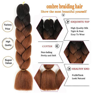 Mèches de <span class=keywords><strong>cheveux</strong></span> tressés en gros, 24 pouces, 100g, Afro Yaki Ghana, <span class=keywords><strong>cheveux</strong></span> synthétiques pour tresses, <span class=keywords><strong>cheveux</strong></span> tressés jumbo, extensions au crochet - Product Image 5