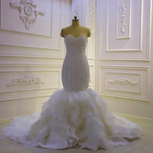 Am1109 Mermaid Wedding Bride Dress Youya Back Simple Slim Pakistan Wedding Dress