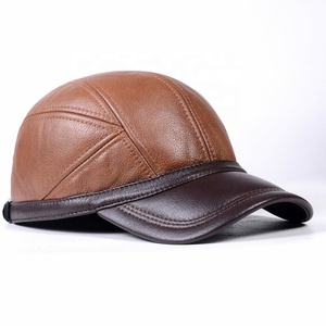PIHA SPORTS Men's Custom Made Logo Embroidery 6-Panel Summer Winter Sports Casual Baseball Hats 100% Genuine Leather for Unisex - Product Image 1