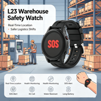 Reloj Inteligente L23 4G para Personal de Fábrica con GPS, WIFI, LBS, Multiposicionamiento, Llamadas Bidireccionales, Monitor de Temperatura y Frecuencia Cardíaca, Reloj de Seguridad