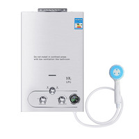 Chauffe-eau instantané sans réservoir OGMIE Factory 18L au propane/gaz naturel GPL avec kit de douche pour camping-car et camping en plein air
