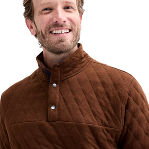 Men's <b>Quilted</b> Pullover <b>Sweatshirt</b> Mock Neck Casual Long Sleeve Waffle Texture Zipper Pocket Top - Product Image 5