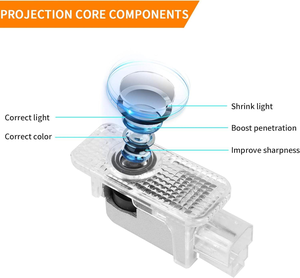 아우디 A3/A4/A5/A6/B8-B9/C7/Q5/Q7/R8/Tt 12V 1년 보증용 자동 섀도우 라이트 키트 맞춤형 HD LED 자동차 도어 로고 웰컴 프로젝터 라이트 - Product Image 3