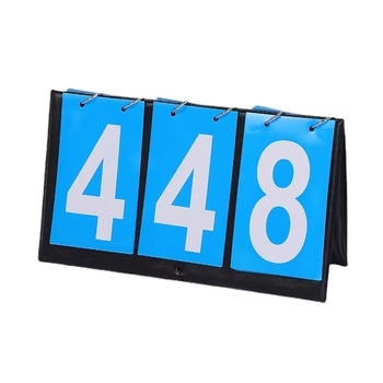 JISADER Tableau De Bord Rabattable 6 Chiffres – 52,5 Cm, Scoreur Portable En PVC Pour Basket, Foot, Volley, Badminton