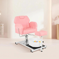 YOU RICH YR-430 Chaise de spa multifonctionnelle moderne rose, pédicure, soin des pieds, cuir PVC durable, certifiée CE, soin en salon, massage