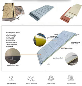 Panneaux sandwich en PU sculptés en métal, modernes, économiques en énergie, pour la rénovation des murs, ignifuges, imperméables, revêtement extérieur pour maisons anciennes - Product Image 3