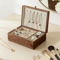 Boîte de rangement de bijoux en bois de luxe en gros avec plateau amovible, organisateur multi-compartiments pour montres et colliers, idéal pour la maison et les cadeaux