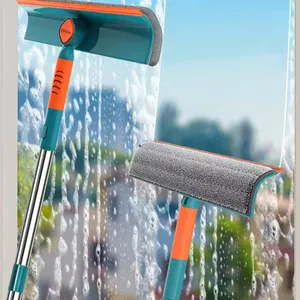 Công Cụ Làm Sạch Cửa Sổ 2 Trong 1 Squeegee Window Cleaner Với Đầu Có Thể Uốn Cong Để Làm Sạch Cửa Sổ Cao Trong Nhà Ngoài Trời