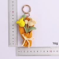 Gehäkelter Maiglöckchen-Schlüsselanhänger, handgemachter Blumenstrauß, Großhandel Schlüsselring, Taschenanhänger