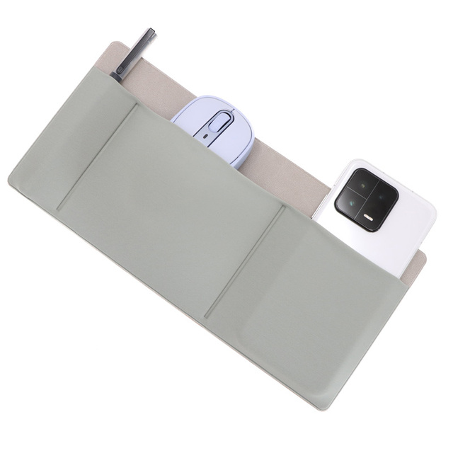 Adhesive Under Laptop Storage Pouch Stick-on Desk 3 Pockets Self-Adhesive Desk Organizer for Phone, Mouse, Pens Holder Stocked
