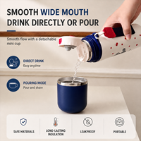 Bouteille d'eau isotherme portable 450 ml personnalisable, double fonction chaud-froid, durable, pour la maison et le bureau