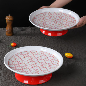 Plato de exhibición con patas altas y soporte, plato redondo de melamina para hotel, mariscos, platos fríos, uso comercial en restaurantes. - Product Image 3