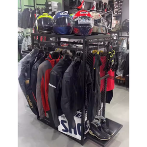 Stile industriale appendiabiti da uomo fabbrica personalizzato casco moto espositore per negozio di abbigliamento - Product Image 3