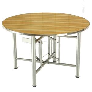 <span class=keywords><strong>Mesa</strong></span> de Comedor <span class=keywords><strong>Redonda</strong></span> Plegable de Acero Inoxidable <span class=keywords><strong>con</strong></span> Plato Giratorio de Vidrio, Diseño Moderno, Gran Capacidad para Uso Doméstico y Hotelero - Product Image 5