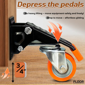 Werk bänke Lenk rolle 600lbs Machinery Table Caster Kit 2,5 Zoll seitlich montiertes Hochleistungs-Einzieh rollen Maschinen rad - Product Image 6