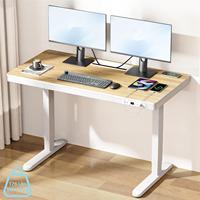 Bureau réglable en hauteur de 48 pouces, bureau debout et bureau de bureau avec tiroir, charge sans fil et plateau de gestion des câbles
