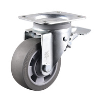 VIMA prix de gros gris 5 pouces TPR et noyau PP poubelle roue et roulette plaque pivotante avec serrure poubelle roulette
