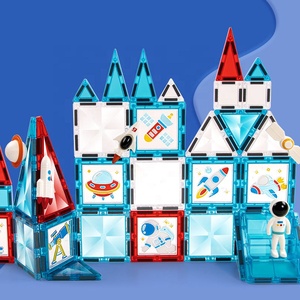 SamToyCn Tema espacial personalizado 3D Bloques <span class=keywords><strong>de</strong></span> construcción magnéticos grandes Azulejos Dibujo Color Bloques magnéticos Juguetes <span class=keywords><strong>de</strong></span> construcción para niños - Product Image 3