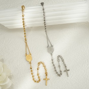 Bracelet rétro et minimaliste en acier inoxydable plaqué or 18 carats pour homme et femme, bijoux de style exorciste - Product Image 2