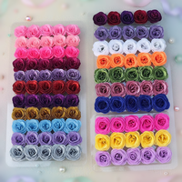 Kepala Bunga Mawar Glitter Warna-warni Buatan untuk Dekorasi Buket Pernikahan, Hadiah untuk Hari Ibu, Kepala Mawar Bubuk Kristal Emas