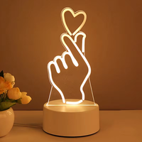 Lampe de table en acrylique LED 3D personnalisée à illusion d'optique, avec port USB, pour chambre d'enfant, lampe de table décorative en verre, cadeau pour enfants