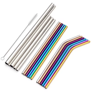 <span class=keywords><strong>Paille</strong></span> à boire réutilisable en acier inoxydable argent or cuivre 210 mm portable écologique en métal avec sac pour l'<span class=keywords><strong>Espagne</strong></span> Iganoff - Product Image 1