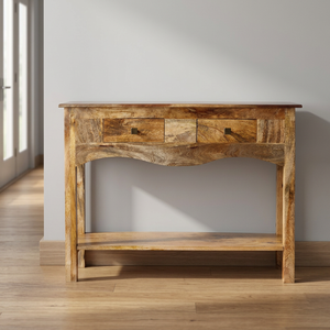 Mesa Consola de Madera de Mango Reciclada con Acabado Rústico para Sala de Estar, Estilo Industrial Vintage, para Casa de Campo, Villa o Apartamento - Product Image 2