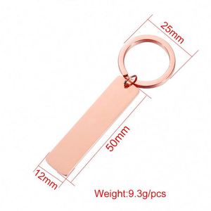 Mirror Polished Strip Bar Blank Keychain Stainless Steel Custom Name Tags <b>Key</b> Chain DIY Souvenir Gift Engrave Logo Car <b>Key</b> <b>Ring</b> - Product Image 3