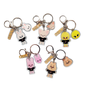 Pendentif clé en forme d'étoile de dessin animé personnalisé Ornement créatif en alliage transparent avec impression UV Style mignon - Product Image 1