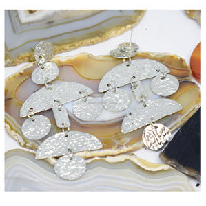 2025 européen Paris boucles d'oreilles bijoux rond velours noël nigérian bleu boucles d'oreilles en laiton perlé coloré boucles d'oreilles bijoux - Product Image 2