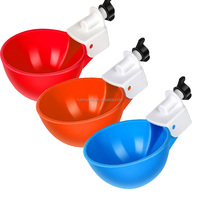 Abreuvoirs automatiques pour poulets 6,5 cm rouges à alimentation par gravité avec joint d'étanchéité, abreuvoir anti-fuite pour seau, poulailler, ferme