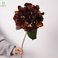 Grosir bunga Hydrangea sentuhan asli Vintage musim gugur untuk pernikahan dekorasi meja acara sekolah punggung Natal Paskah buatan