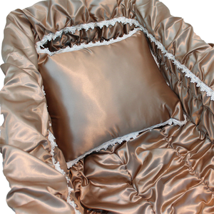 การตกแต่งภายในที่หรูหราด้วยโลงศพที่มีขอบตัดแต่งลูกไม้ซับในที่สง่างามสำหรับโลงศพที่ทำด้วยมือหรูหราอุปกรณ์ตกแต่งภายใน - Product Image 3