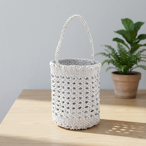<b>Hand</b> Woven Designer Pattern Can age <b>Chair</b> Weave Bags Women's Fashion Handbag Portable Mesh Lining Open Top Shoulder Bag - Product Image 1