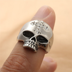 Skull <b>Ring</b> Silver Men's Punk Retro <b>Titanium</b> Steel Jewelry Gift 290109 - Product Image 4