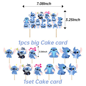 Venta caliente personaje de dibujos animados Anime niños Stitch <span class=keywords><strong>Lilo</strong></span> Later globo papel Banner pastel <span class=keywords><strong>Topper</strong></span> para suministros de decoración de fiesta - Product Image 4