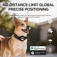 Collier de suivi GPS intelligent étanche IP68 en silicone anti-perte pour animaux de compagnie avec balise intelligente pour iOS et Android