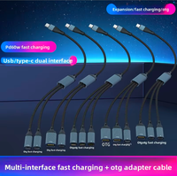 Adaptador 3 en 1 con Doble USB Tipo C Hembra + Tipo C Hembra, Carga Rápida PD, Transferencia de Datos, Base de Conexión para PC, Unidad Flash USB