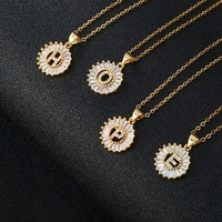 Collier de luxe en acier inoxydable plaqué or 18 carats PVD, non ternissant, avec zircon cubique, initiales 26 lettres, bijoux pour femmes