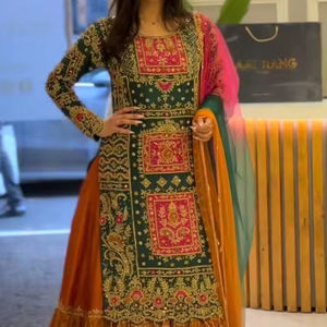 ชุดคุर्ติ-พลาซโซ ผ้าฟ็อกซ์จอร์เจตต์ คุณภาพดี ดีไซน์สวย พร้อมงานปักสวยงามและกางเกงพลาซโซทรงสวย - Product Image 1