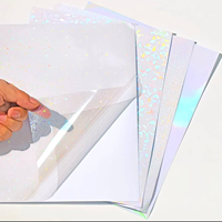 Vente directe d'usine - Film de laminage à froid holographique A4/A3 - Feuilles de laminage holographiques autocollantes pour l'artisanat et les photos