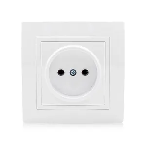 EU Standard Modern PC Panel Wall Mounted Single German European Style 10A Electric Socket Outlet 220V -250V