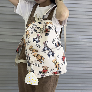 Toujie Bear Print <b>Backpack</b> 18 In Large Capacity School <b>Backpack</b> For Students Summer 2024 Unisex - Product Image 1